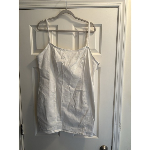H&M Dresses & Skirts - H&M Divided White Denim Mini Dress Size XL Spaghetti Strap